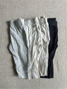 Kids Neutral Essentials Bottoms - 4-Pack (Gray, White, Cream, Dark Gray)